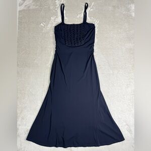 Vintage 90s Max Mara‎ Maxi Dress Sz 38 US 4 Y2K Black Gown Italian Stretchy RARE